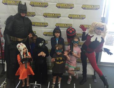 Batman and Harley Quinn at Bedrock City Comic Company