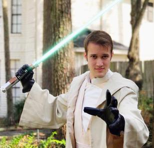 Jedi Knight uses the force at a Star Wars Party