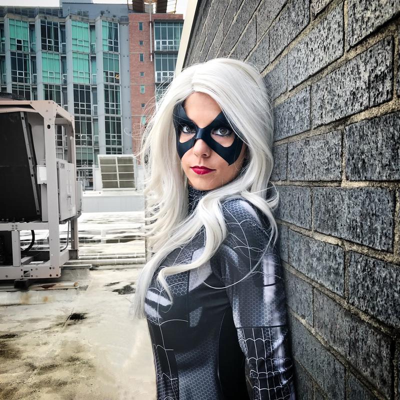 Black Cat is Spider-Man's friend at a kid's party
