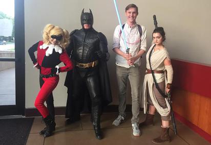Harley Quinn Batman and Rey from Star Wars at The Health Museum