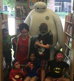 Hiro and Baymax at Bedrock City Comic Company
