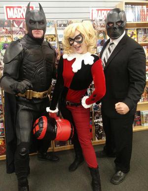 Batman and Harley Quinn at Bedrock City Comic Company