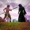 Light Side Warrior and Dark Side Warrior have star wars with each other in a galaxy far, far away.