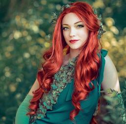 Poison Ivy loves plants at a superhero party
