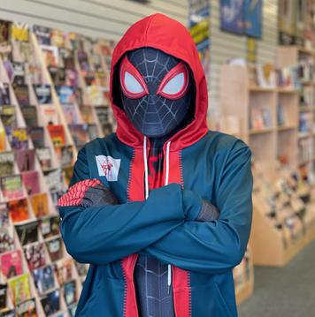Miles Morales at a superhero party.