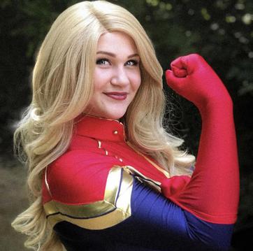  Captain Marvel is brave at a superhero party